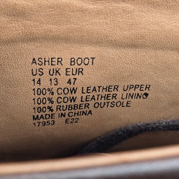 Polo Ralph Lauren Asher Boots Mens 14 M Brown Leather Cap Toe Lace Up Casual main image 5